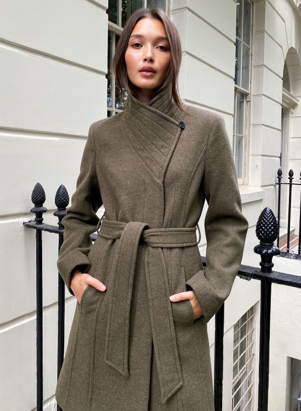 the connor coat Mid-length, belted wool coat