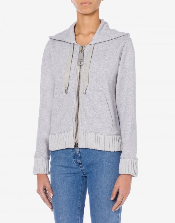 Cotton sweatshirt Macro Details - Sweatshirts - Clothing - Women - Moschino | Moschino Official Online Shop