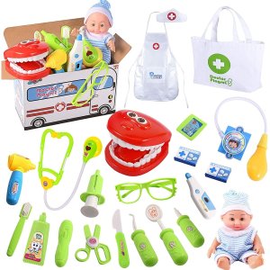 Joyjoz 儿童牙医医生玩具套装 共22件套