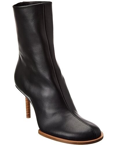 Les Bottines Rond Carre Leather Ankle Boot / Gilt