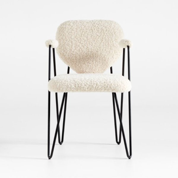 Apres Shearling Dining Arm Chair