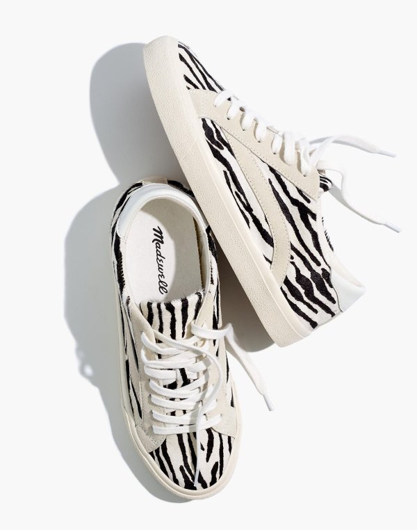Sidewalk Low-Top Sneakers in Zebra Calf Hair