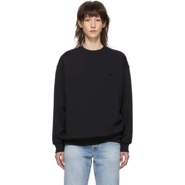 Black Oversized Patch Sweatshirt
