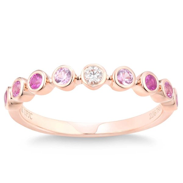 Pink Sapphire and Diamond 14kt Rose Gold Ring
