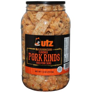 Utz Pork Rinds, BBQ Flavor - 7.5 Oz Barrel
