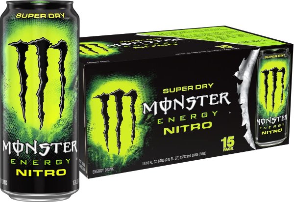 Nitro Super Dry, Maximum Strength, Energy Drink, 16 Fl oz, (Pack of 15)