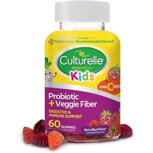 culturelleDaily Probiotic for Kids + Veggie Fiber Gummies (Ages 3+) - 60 Count - Digestive Health & Immune Support – Berry Flavor with a Vitamin C Boost
