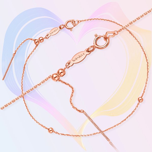  So-in-Love Collection 18K Rose Rose Gold Extra Thin Bracelet Chain