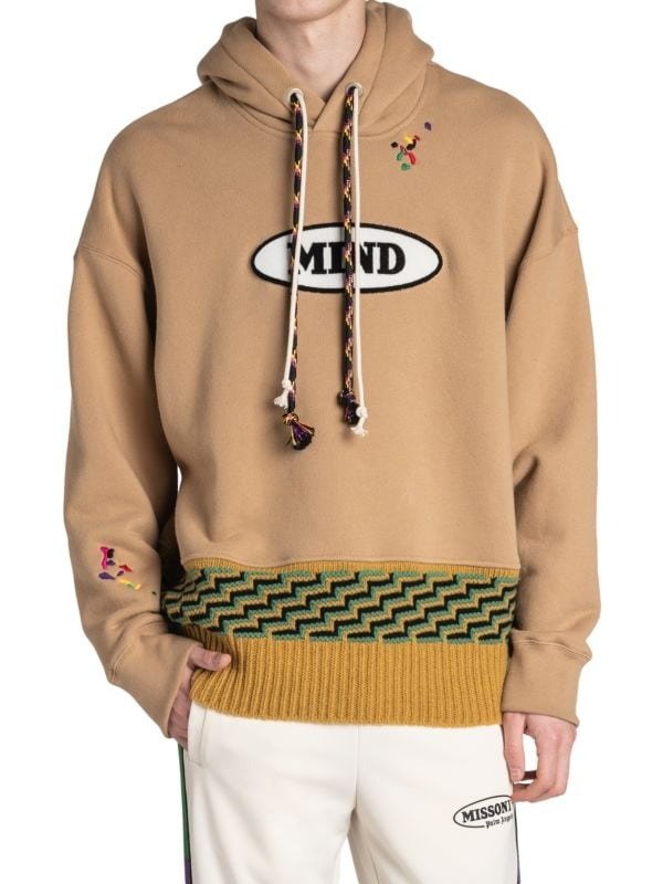 Knitted Drawstring Hoodie Sweatshirt