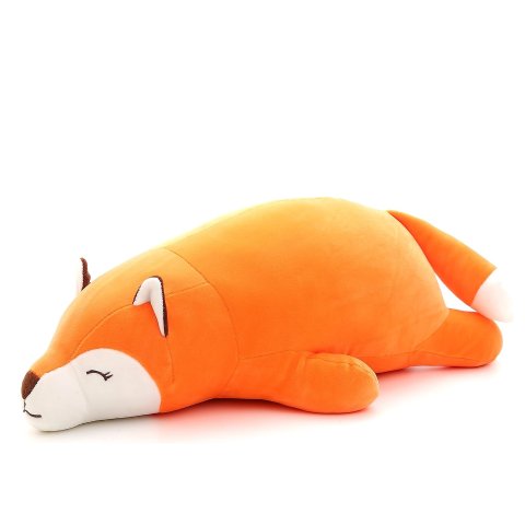 Niuniu Daddy Fox Stuffed Animals Not Weighted, Cute Big Lying Fox Plush Toy, 18.1in