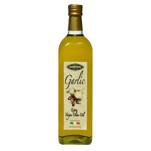 Mantova Garlic Italian Extra Virgin Olive Oil Bottles, 34 oz, 2 Pack