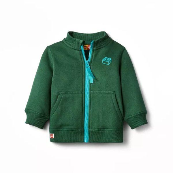 Baby Adaptive Brick Embroidered Track Zip-Up Sweatshirt - LEGO® Collection x Target Green