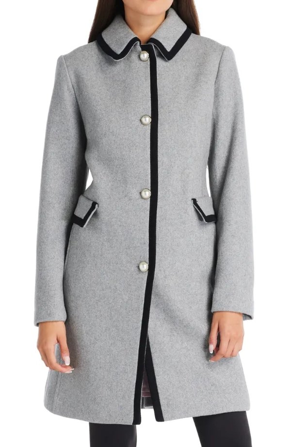 a-line wool blend coat
