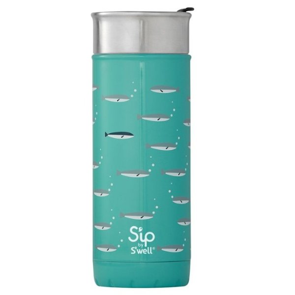 S'ip by S'well - 16.7-Oz. Thermal Cup - Green/Silver/White