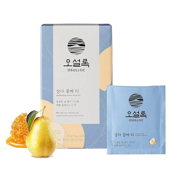 Honey Pear Tea, Premium Organic Blended Tea from Jeju, Tea Bag Series 20 count, 1.06 oz, 30g