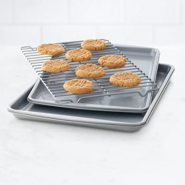 ™ 3-pc. Nonstick Cookie Sheet Set with Cooling Rack