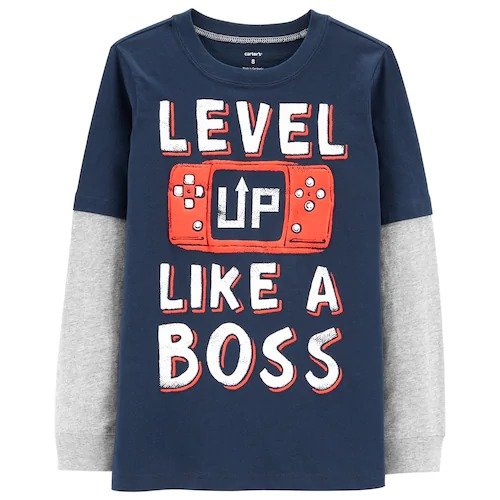 Boys 4-12 Carter's "Level Up Like A Boss" Mock Layer Graphic Tee