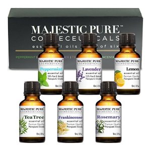 Essential Oils Set of Premium 6 from Majestic Pure, Therapeutic Grade Aromatherapy Oil Gift Set - 10 ml