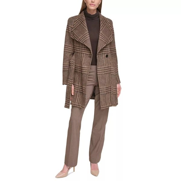 Asymmetrical Belted Wrap Coat, Created for Macy's