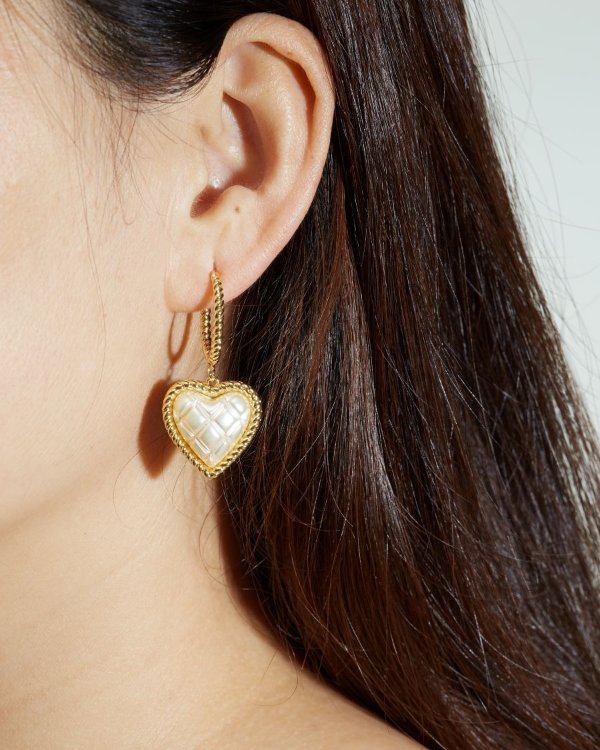 Quilted Heart Earrings | En Route Jewelry