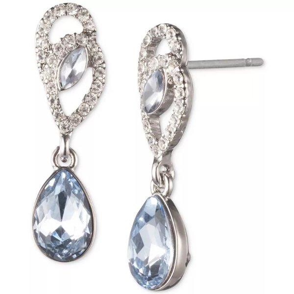 Pave, Marquise & Pear-Shape Crystal Drop Earrings