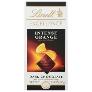 EXCELLENCE Intense Orange Dark Chocolate Bar, Dark Chocolate Candy with Orange and Almond Slivers, 3.5 oz. Bar