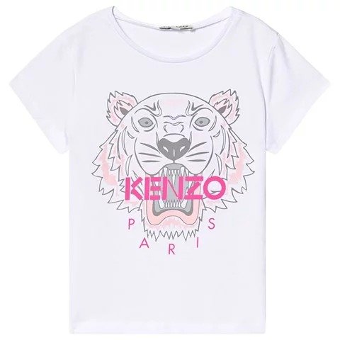 Kids White and Pink Tiger T-Shirt | AlexandAlexa