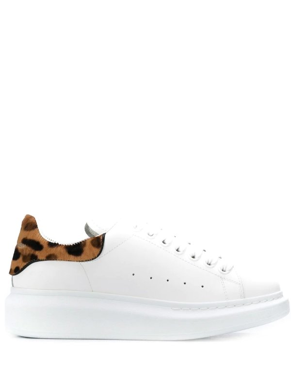 leopard print oversized low-top sneakers