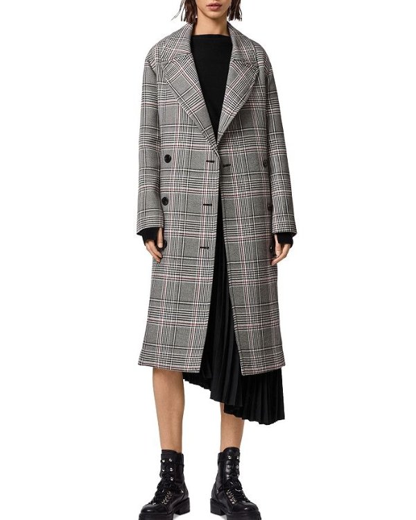 Tyla Check Trench Coat