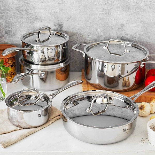 RealClad Stainless Steel 5-ply 10-piece Cookware Set