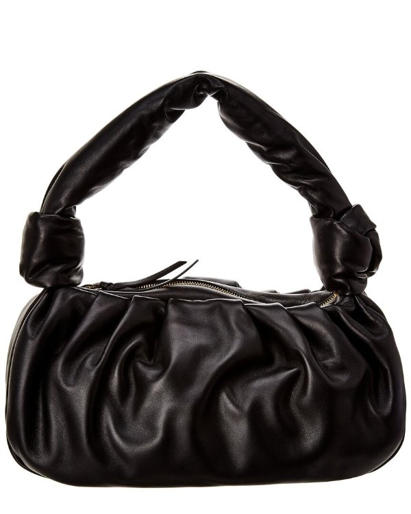 Knotted Detail Leather Shoulder Bag