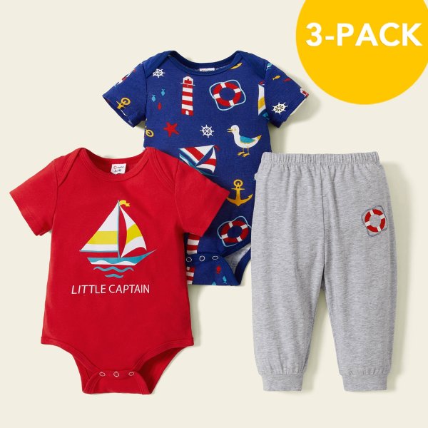 3-pack Sailboat Baby's Sets
