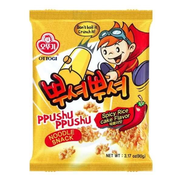 OTTOGI Ppushu Ppushu Noodle Snack Spicy Rice Cake Flavor 90g
