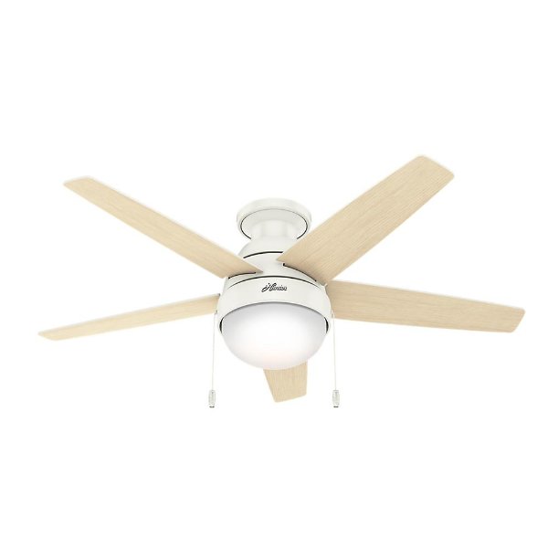 Parmer 46 in. LED Indoor Fresh White Flush Mount Ceiling Fan with Light Kit