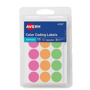Avery Round Color Coding Labels,Pack of 315