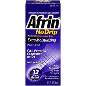 Afrin No-Drip Extra Moisturizing Congestion Relief Pump Mist, 0.5 Fl Oz
