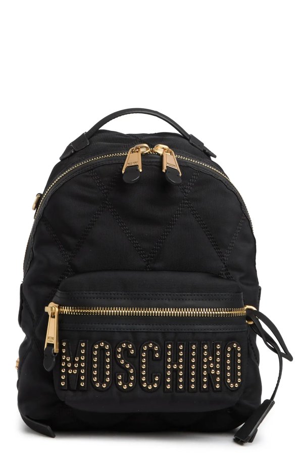 Quilted Logo Stud Backpack