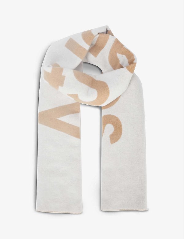 Toronty logo-print wool-blend scarf