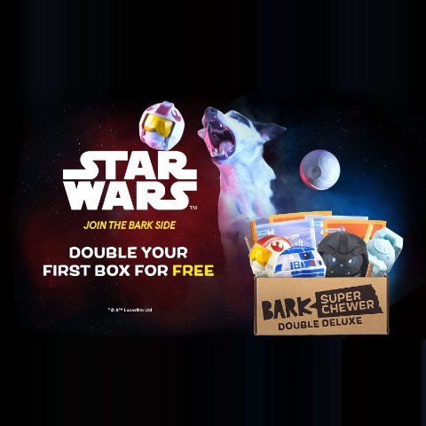 double first month‘s boxSuper Chewer by Barkbox starwars dog box