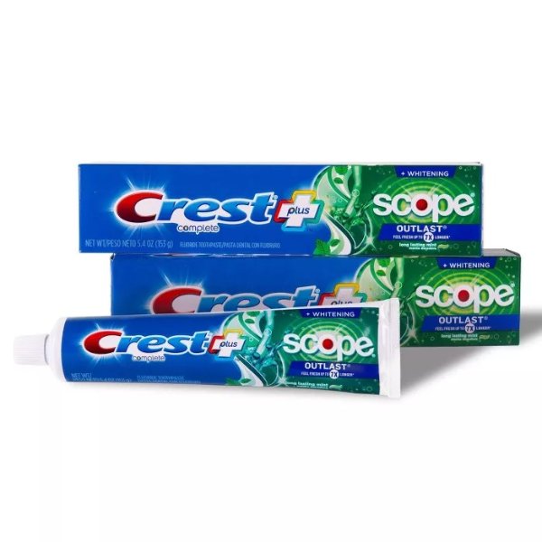 + Scope Outlast Complete Whitening Toothpaste Mint - 5.4oz - Pack of 2