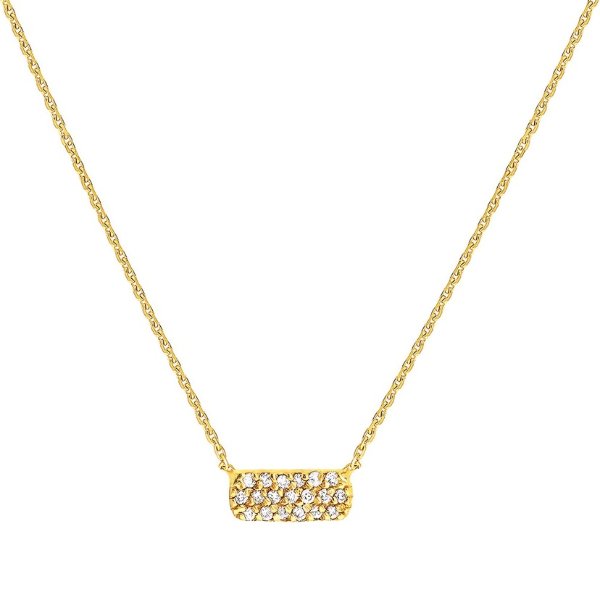 14kt Gold 0.07 CTW Mini East to West Diamond Dog Tag NecklaceSKU: MF037615-14Y_1814kt Yellow Gold
