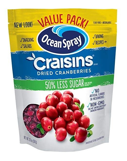 Craisins Dried Cranberries, Reduced Sugar, 20 Ounce Value Pack