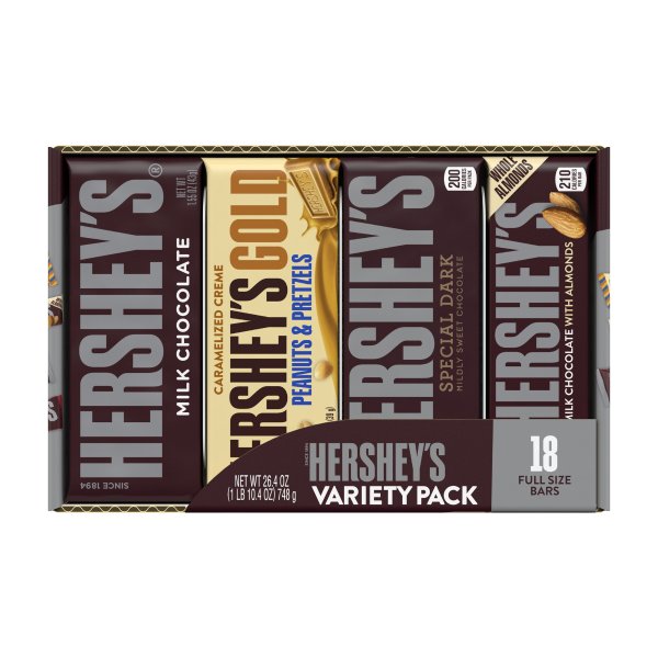 , Chocolate Standard Bars Candy Variety Pack, 18 Ct.