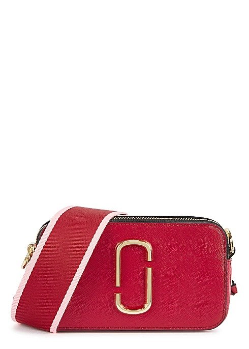 Snapshot red leather shoulder bag
