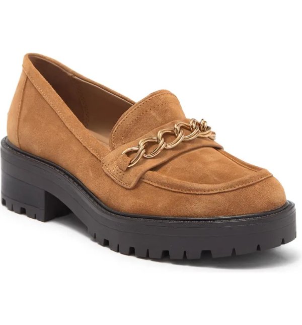 Taelor Chain Link Leather Lug Sole Loafer