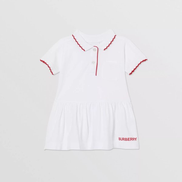 Scallop Detail Stretch Cotton Dress with Bloomers