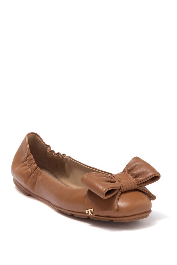 Divine Bow Leather Ballet Flat