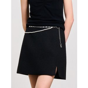 GENERAL IDEA STANDARDPearl Belt Tweed Mini Skirt Black