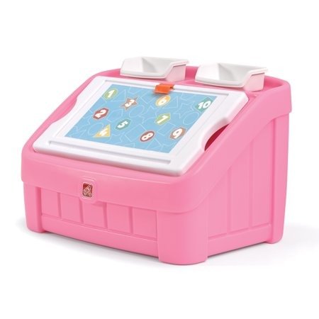 2-in-1 Kids Toy Box and Art Lid, Pink