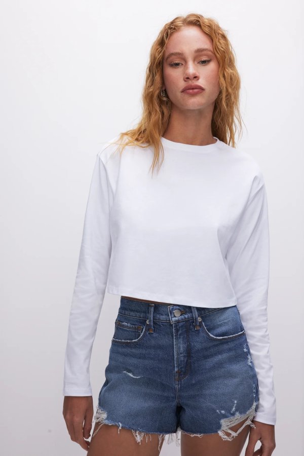 COTTON CROPPED LONG SLEEVE